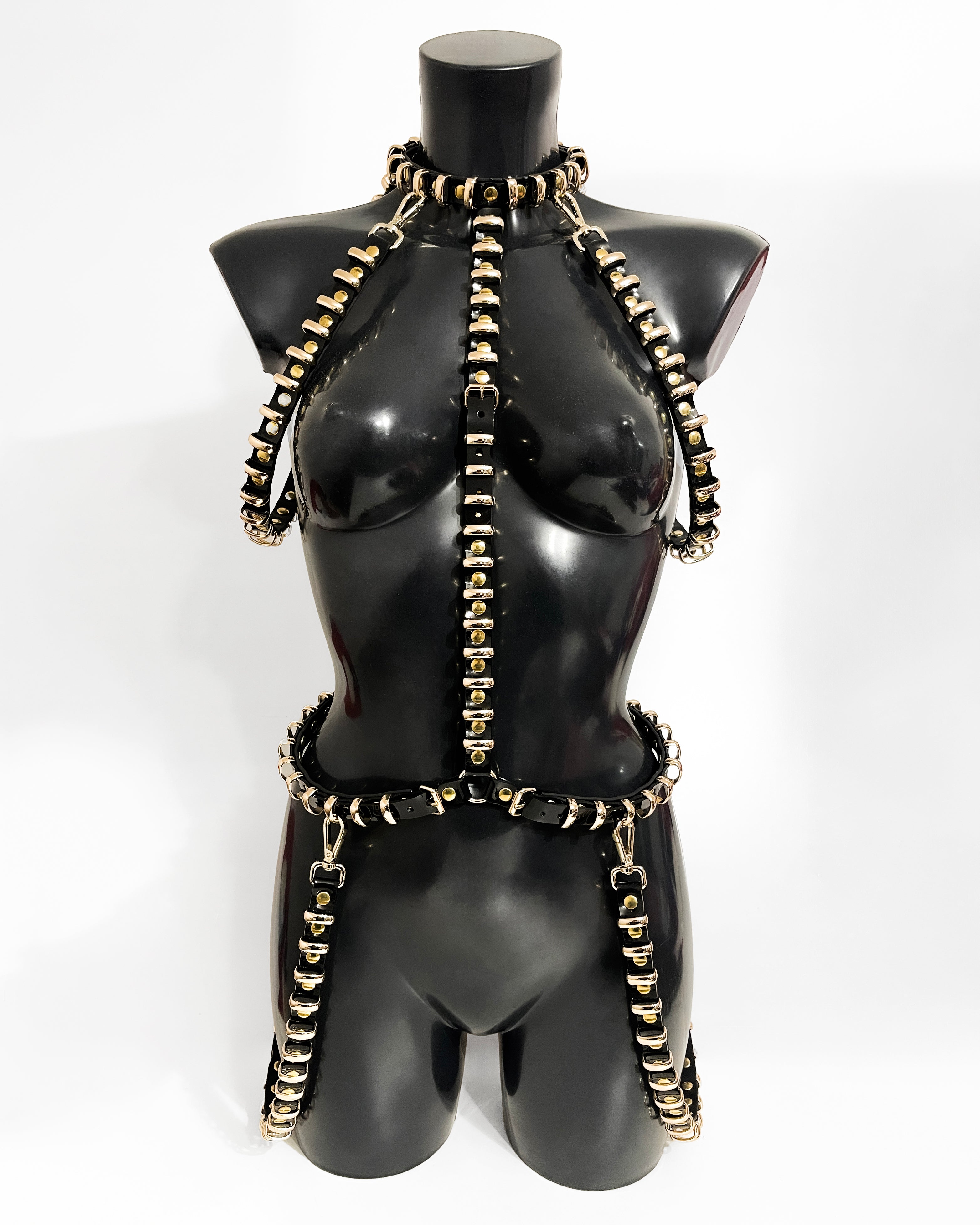 Jivomir Domoustchiev vegan vinyl pvc fashion wearable sculpture hand crafted to order only in East London Atelier independent luxury brand  mini ring harness