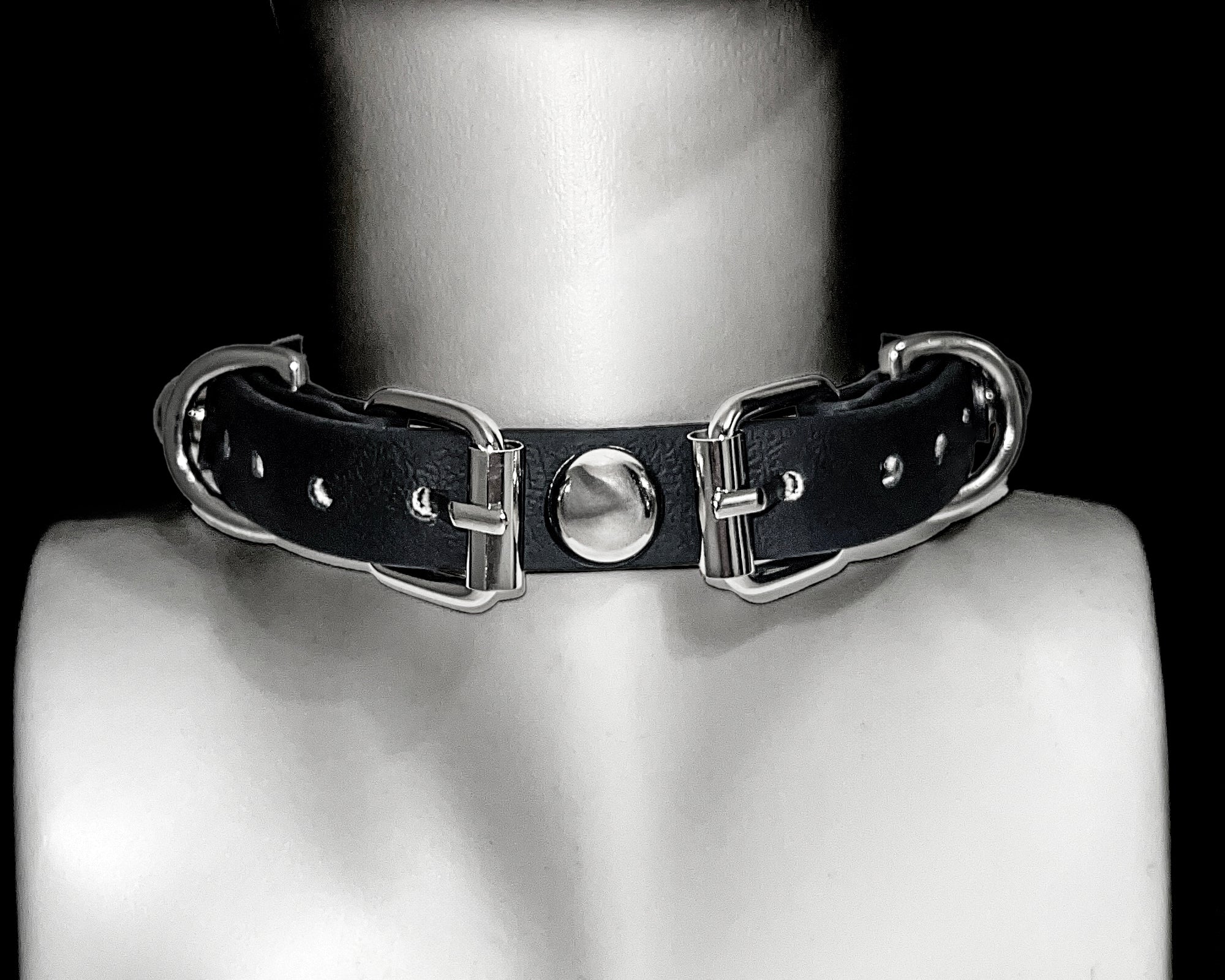 Jivomir Domoustchiev pure must have kink collection vegan fashion and accessories rubberised harness luxury finish hand crafted rave dog collar