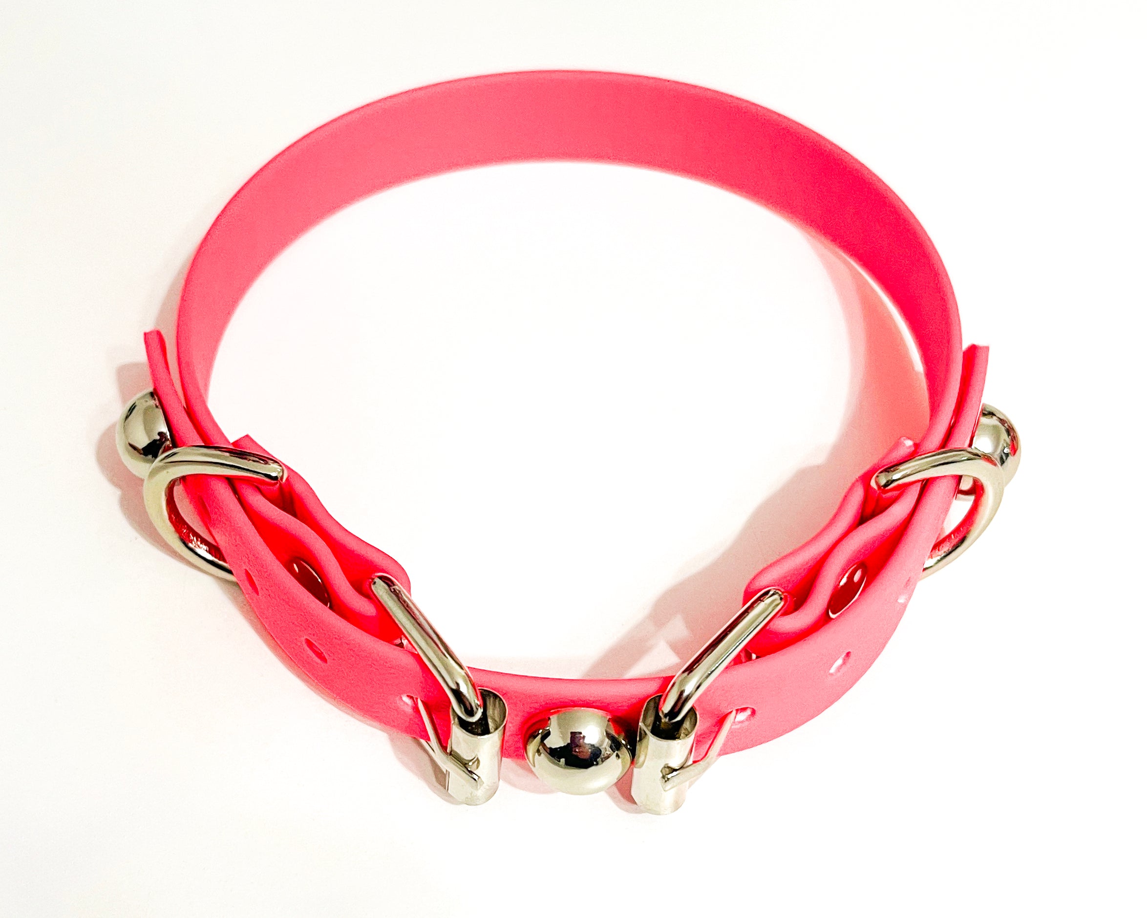 Jivomir Domoustchiev pure must have kink collection vegan fashion and accessories rubberised harness luxury finish hand crafted rave dog collar