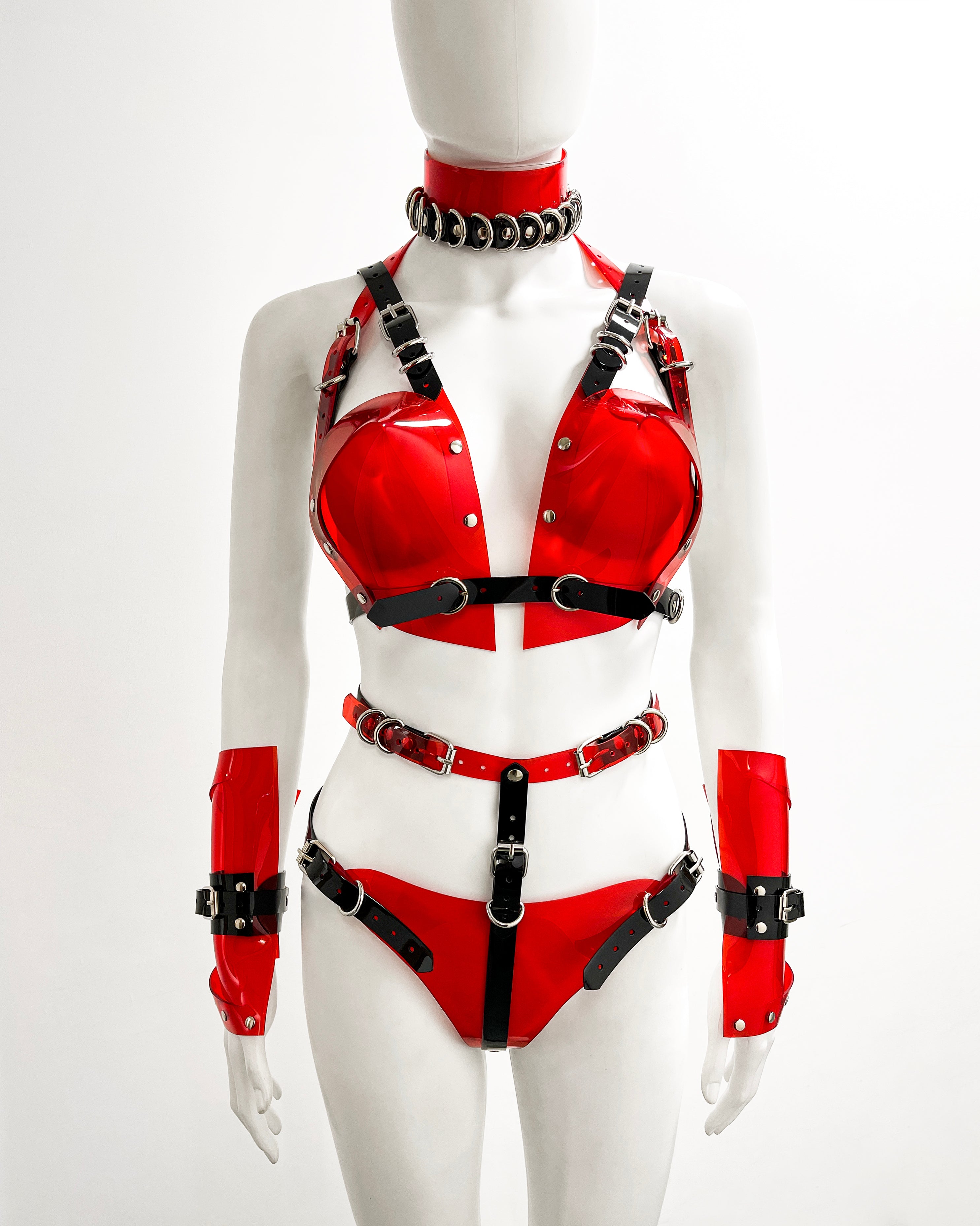 Jivomir Domoustchiev vegan vinyl pvc fashion wearable sculpture hand crafted to order only in East London Atelier independent luxury brand bras and panties knickers