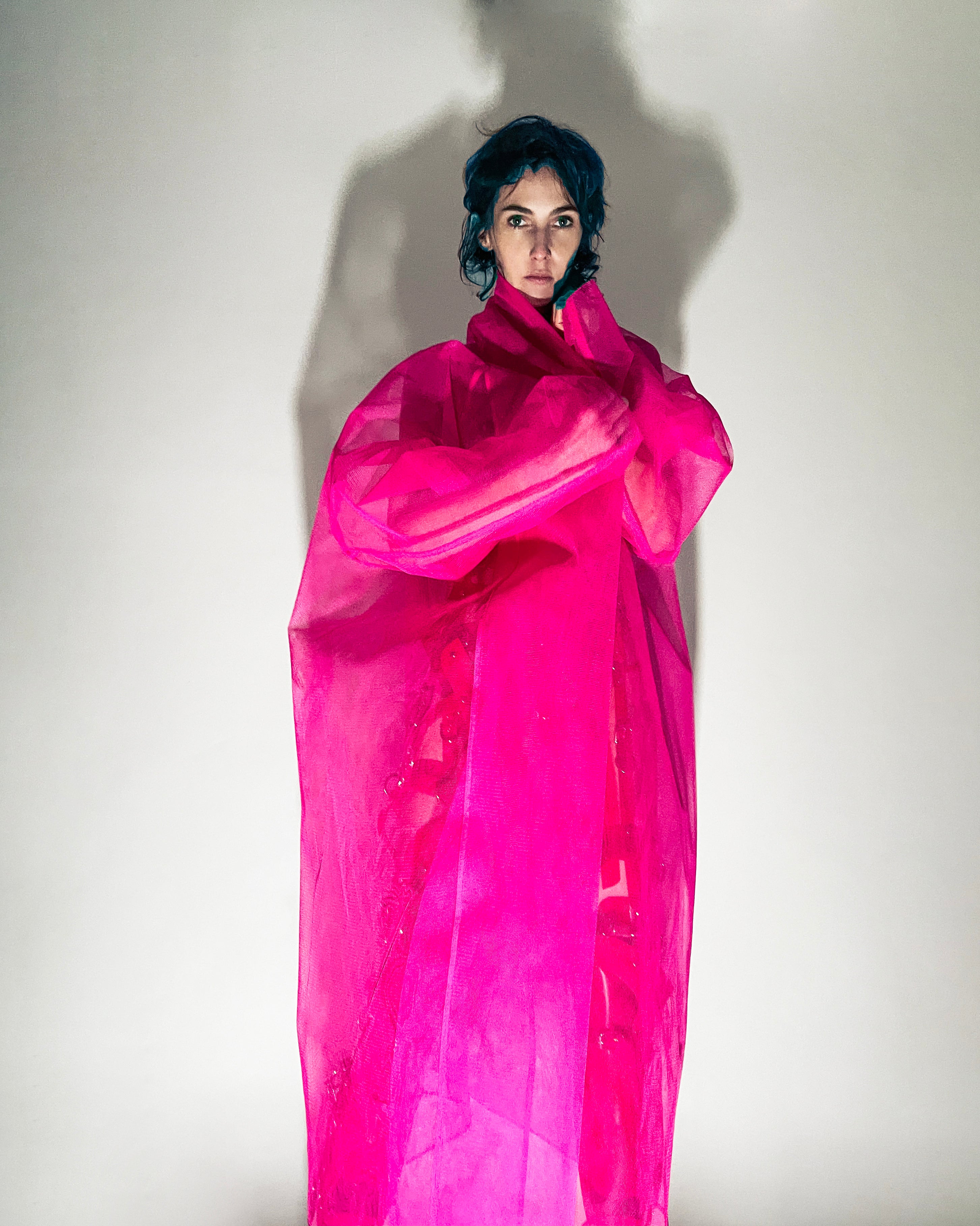 Jivomir Domoustchiev Oversized Stiffened Net Coat hand crafted in East London atelier