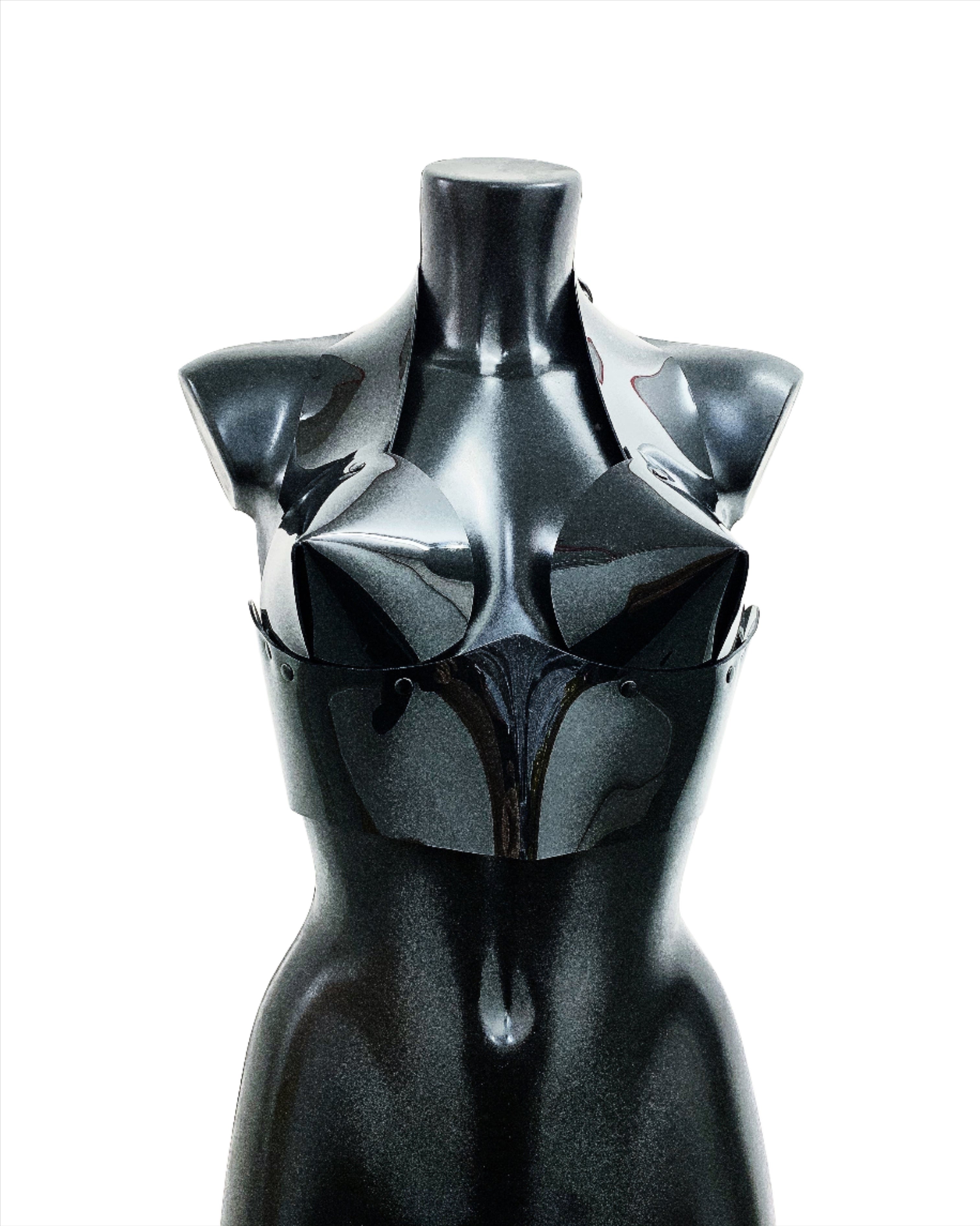 Jivomir Domoustchiev vegan vinyl pvc fashion wearable sculpture hand crafted to order only in East London Atelier independent luxury brand bras and panties knickers