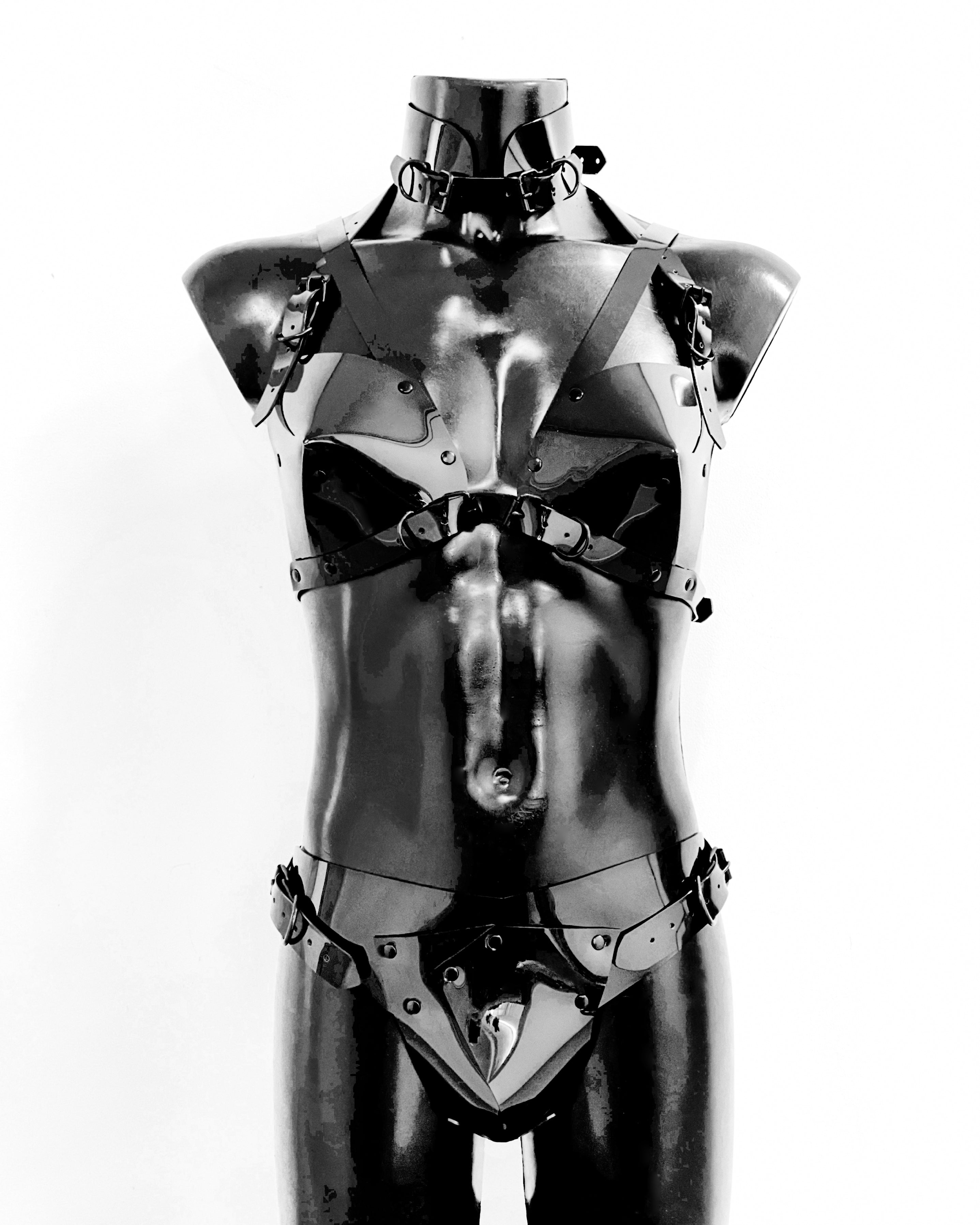 Jivomir Domoustchiev vegan vinyl pvc fashion wearable sculpture hand crafted to order only in East London Atelier independent luxury brand bras and panties knickers