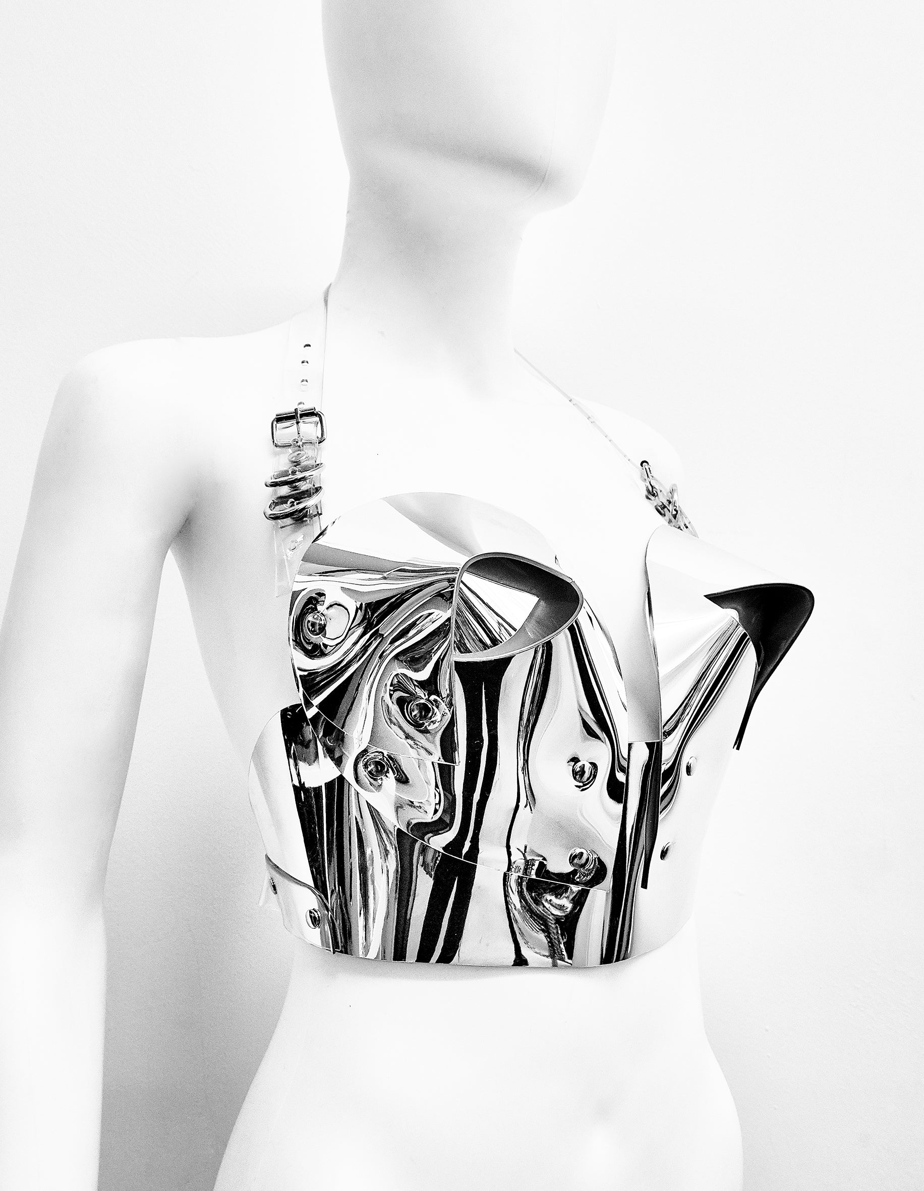 Jivomir Domoustchiev vinyl vegan sculpture bustier transparent red nice minaj