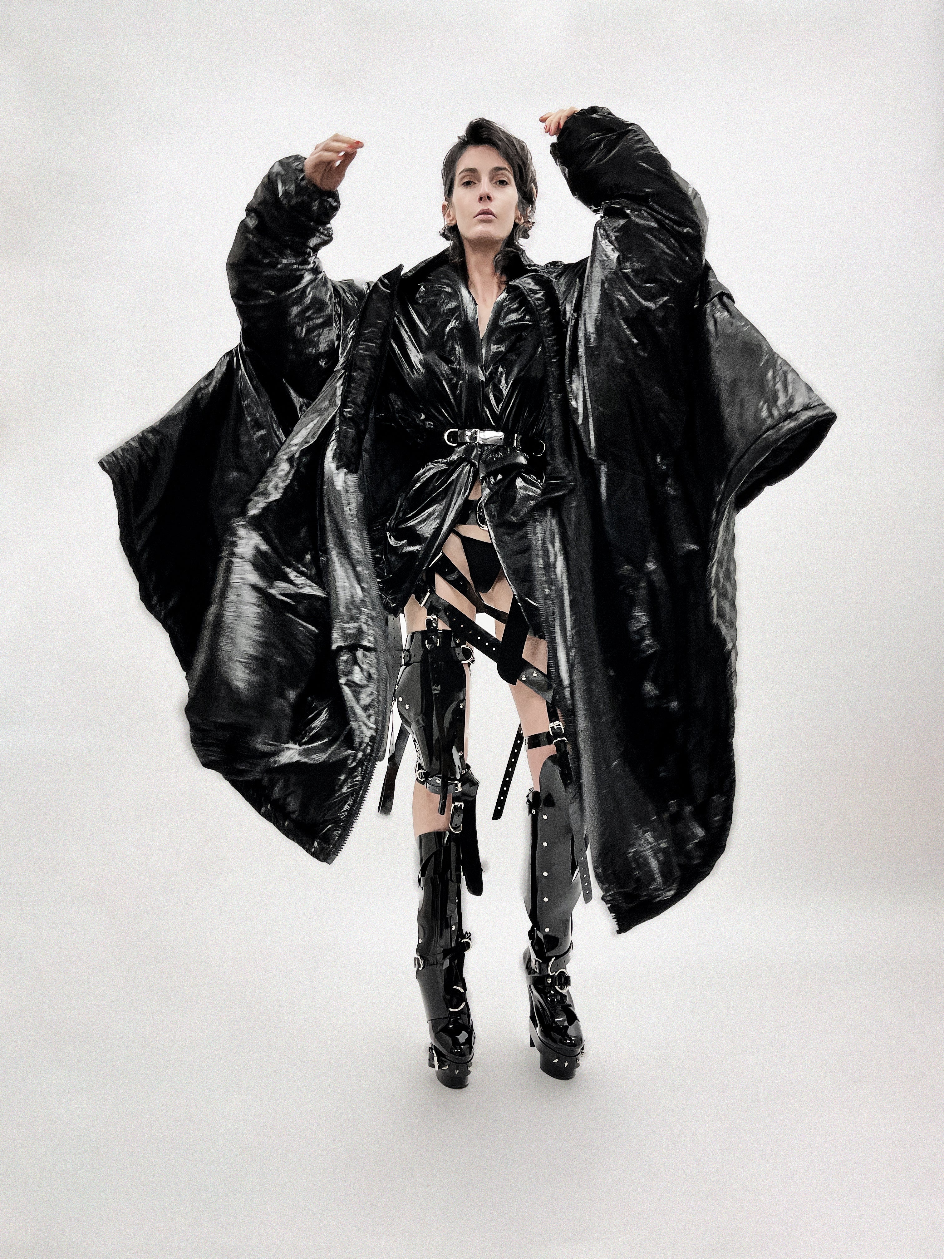 Shapeshifter PUF Jivomir Domoustchiev layered sculpture Puffa coat repurposed reimagineeverything future fashion hand crafted made in London luxury couture