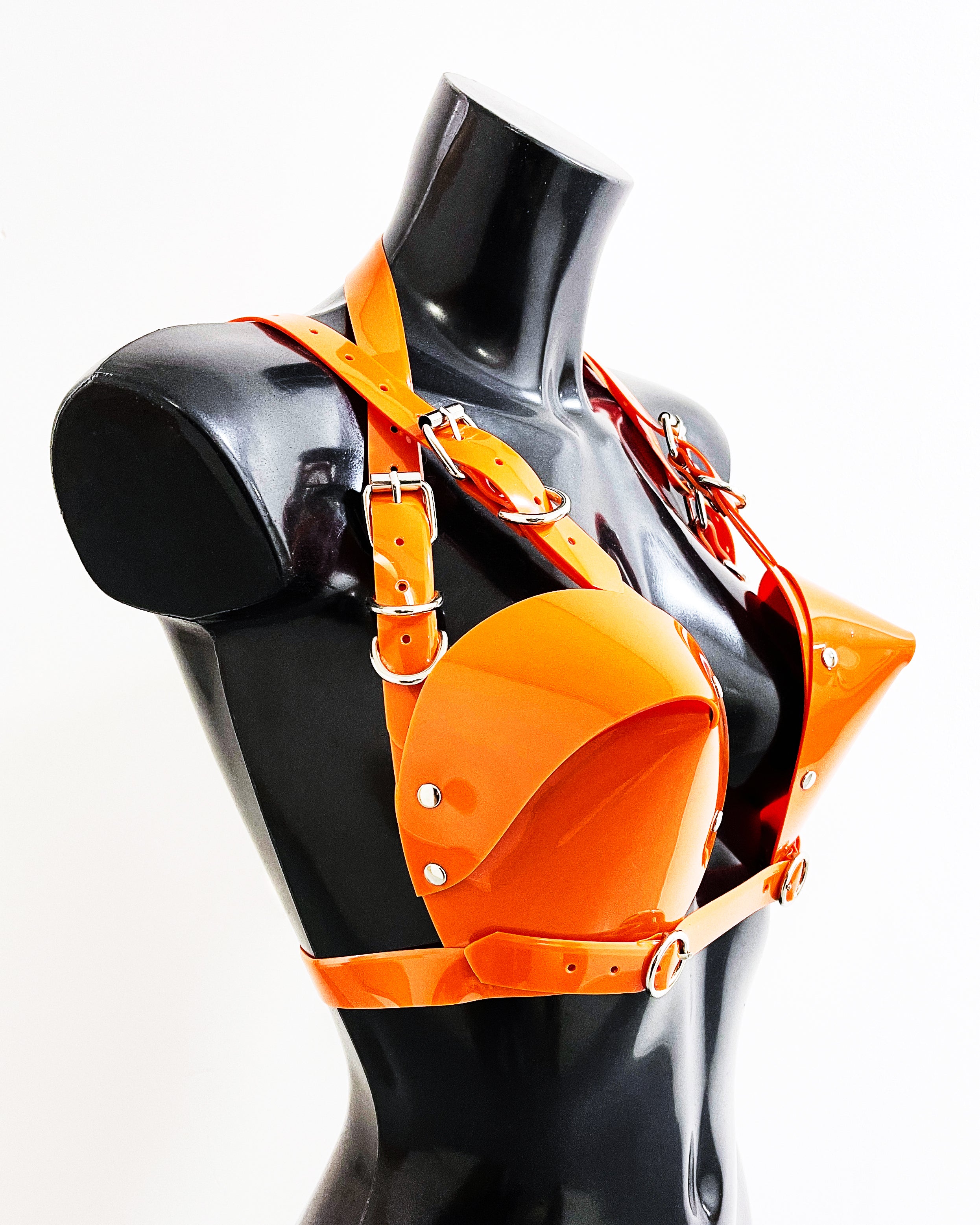 Jivomir Domoustchiev vegan vinyl pvc fashion wearable sculpture hand crafted to order only in East London Atelier independent luxury brand bras bustier corset