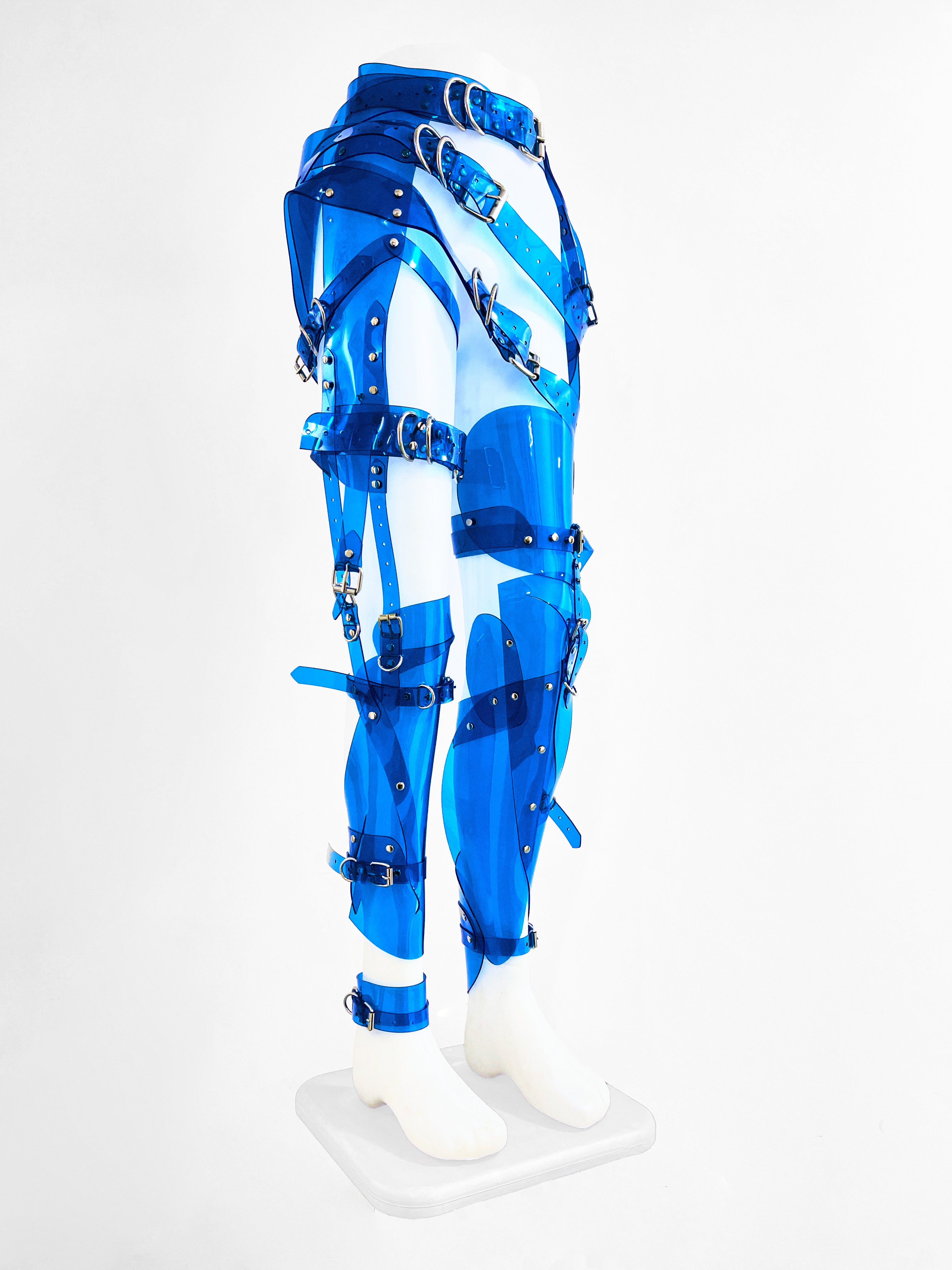 Jivomir Domoustchiev Full Robot Leg Harness in vegan vinyl pure robot style future Dixie D'Amelo perfect styling to create full  look worn as belt or full look