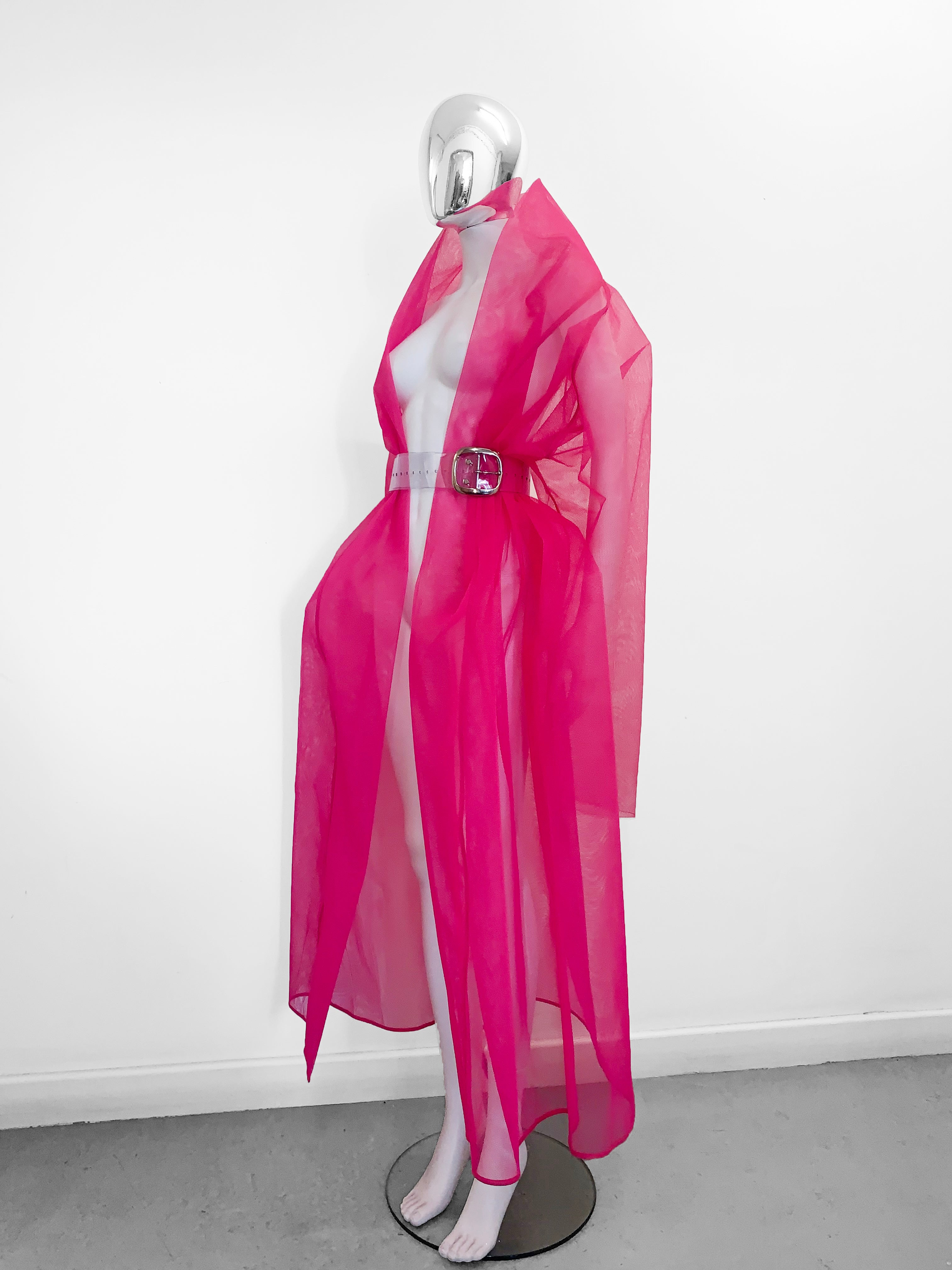 Jivomir Domoustchiev Oversized Stiffened Net Coat hand crafted in East London atelier