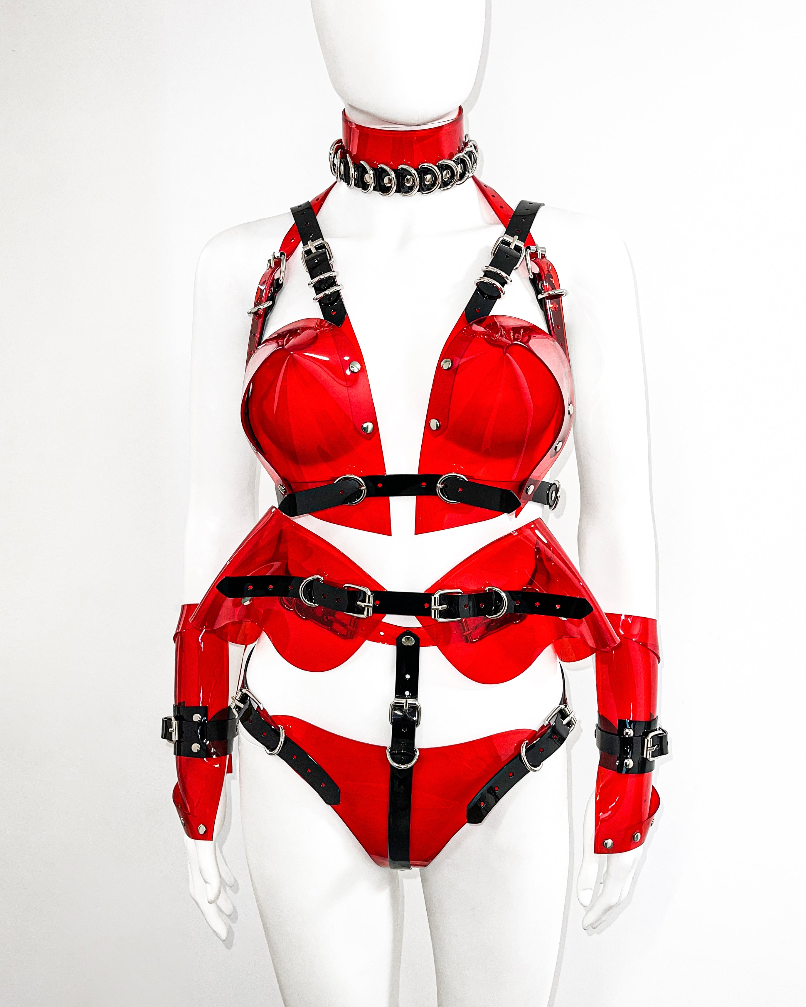 Jivomir Domoustchiev vegan vinyl pvc fashion wearable sculpture hand crafted to order only in East London Atelier independent luxury brand bras and panties knickers