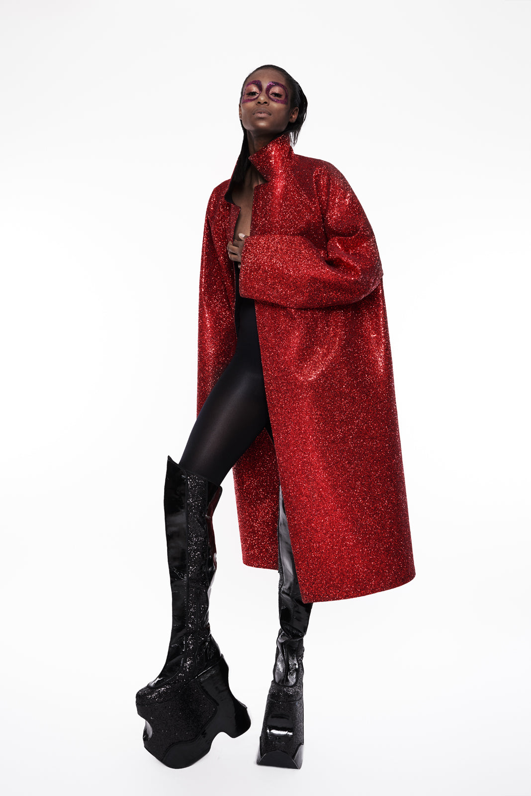 Jivomir Domoustchiev Glitter Coat red